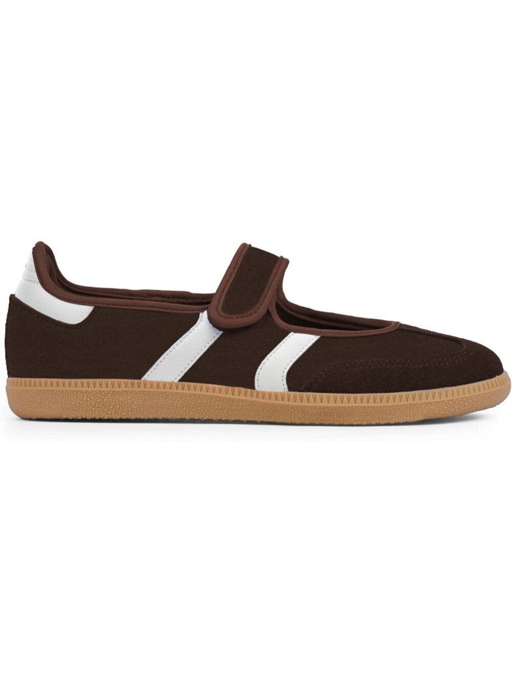 Womens Chocolate Faux Suede Slip On Ballet Flats Walking Retro Fashion Sneakers